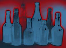 Illustration of various glass bottles