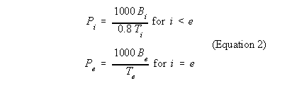 Equation 2 - showing specific power of cycle for i less than e and for i equal to e