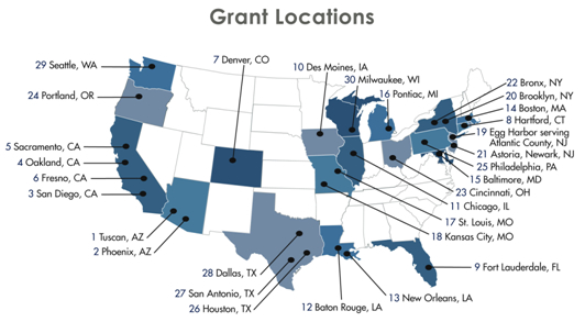 Grant Locations map