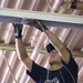 Photo: A worker installs new light bulbs.