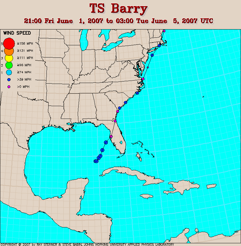 Tropical Storm Barry Track