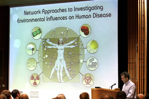Schwartz described the way systems biology dovetails with the mission of NIEHS and issued participants several challenges that speakers referred to many times during the day’s presentations.