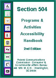 Graphic of 504 Accessibility Handbook Cover and link to the 504 Handbook in Microsoft Word
