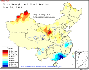 Most current China Drought Monitor map