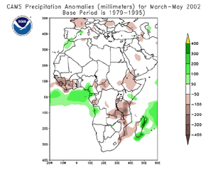 Click Here for the CAMS precipitation estimates for Africa for March-May 2002