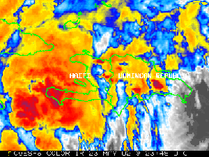 Click Here for infrared satellite animation of thunderstorms affecting Haiti