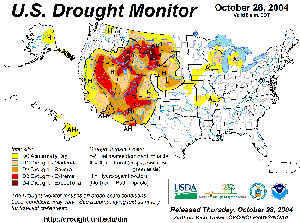 Click Here for the Drought Monitor depiction as of October 19, 2004