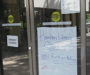 Flooding temporarily closed the University of Hawaii's Hamilton Library