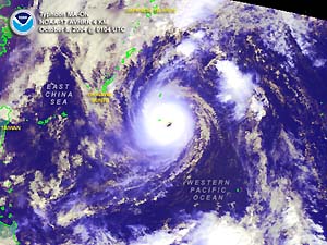 Satellite image of Typhoon Ma-on