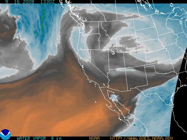 current goes west color enhanced water vapor image