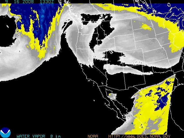 current goes west color enhanced water vapor image