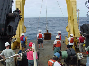 image of dropping anchor on TAO mooring
