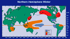 Winter precipitation anomolies