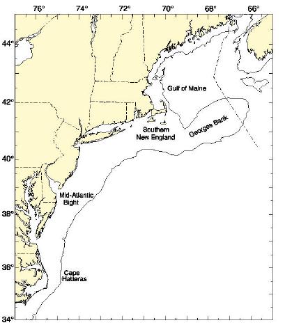  map of offshore survey area