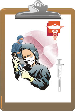 Clipboard image of medical workers