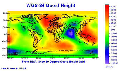 The WGS 1984 geoidal model.