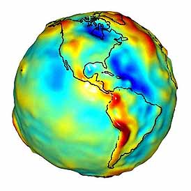 Gravity map of the Western Hemisphere