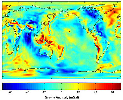 GRACE global gravity map.