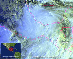Satellite image of Hurricane Stan on October 4,  2005
