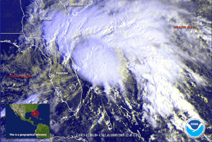 Satellite image of Tropical Storm Tammy on October 5, 2005