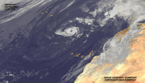 Satellite image of Tropical Storm Vince on October 9, 2005