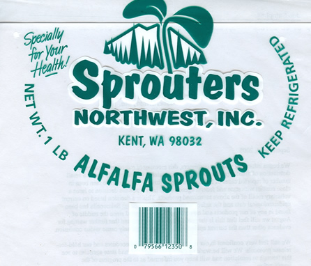 label from Sprouters Alfalfa Sprouts