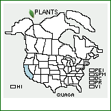 Distribution of Quercus agrifolia Née var. agrifolia. . 