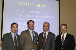 Alliance Speakers (L to R) Dr. Nakamura, Dr. Pine, Dr. Insel, and Dr. Goodman