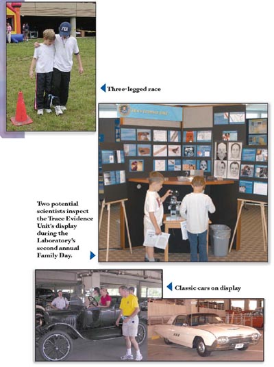 Collage of photographs from the FBI Laboratory's second annual Family Day celebration