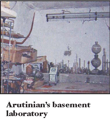 Photograph of  a Arutinian's basement laboratory