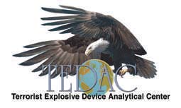 Logo of the Terrorist Explosive Device Analytical Center depicts and eagle spreading its wings over the globe