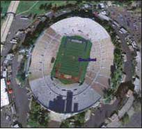 Digital photograph of the Rose Bowl, aerial view