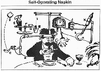 Rube Goldberg self-operating napkin cartoon.