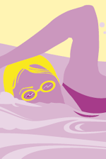 Illustration of a woman swimming