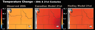 Temperature Change in the Pacific Northwest, 20th & 21st Centuries