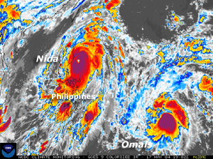 Satellite image of Typhoon Sudal