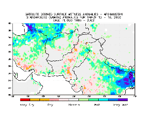 Click Here for a map of wetness anomalies across Afghanistan during March 12-18, 2003