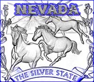 Image show a portion of the Nevada Quarter reverse; highlighted in violet.