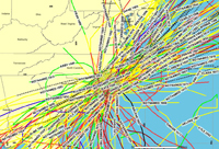 Historial hurricane tracks for Wilmington, N.C.