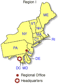 Map of NRC Region I