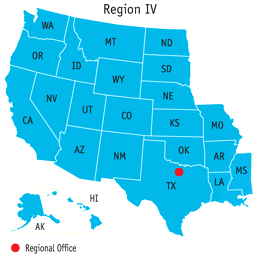 Map of NRC Region IV