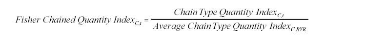 Formula for Fishe Chained Quantity Index