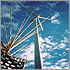Thumbnail photo of a teepee and a wind turbine.