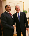 President Bush met with President Jakaya Kikwete of the United Republic of Tanzania at the White House, where they discussed the great progress being made in the fight against HIV/AIDS and Malaria in Tanzania. [Photo: WH/Chris Greenberg]