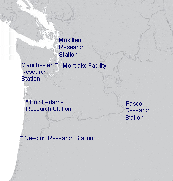 Map of NWFSC Research Stations.