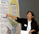 A Woman Presents Information on a Chart