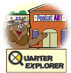 Image show Bill on Main Street and the words Quarter Explorer.