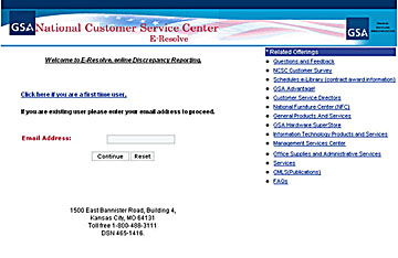 screenshot of E-Resolve website