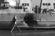 Picture of USS Cole's damage 