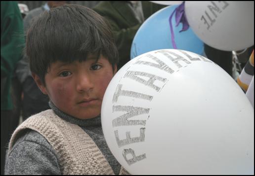 Photo: A Bolivian child benefits form the childhood vaccination campaign